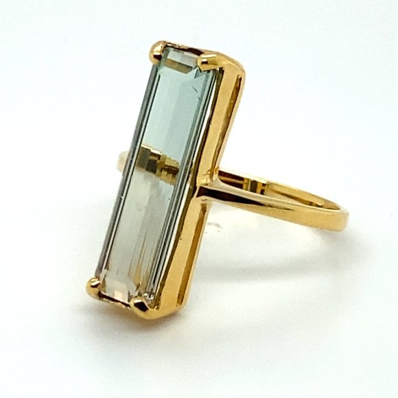 Bi Color Tourmaline 5.40ct Solid 14K Yellow Gold Ring - Picture 3 of 6
